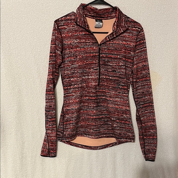 Nike Women's Red and Black Half-Zip Sweatshirt - Picture 1 of 5